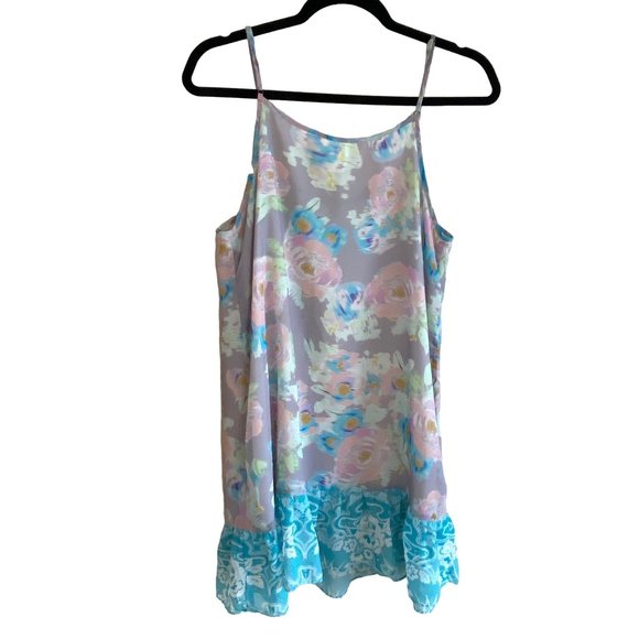 Anthropologie E by Eloise Ruffle Slip Dress Adjustable Straps Medium Lined - Picture 4 of 11